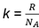 Boltzmann constant equals molar gas constant divided by the Avogadro number