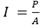 intensity equals power divided by area