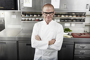 Heston Blumenthal in kitchen