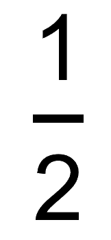 Half fraction with horizontal bar